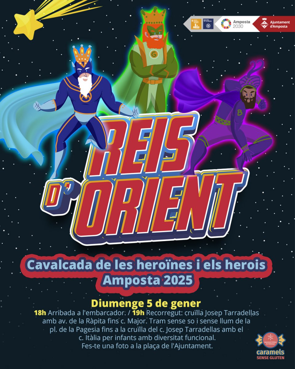 Els reis d’Orient arribaran a Amposta acompanyats de superherois, superheroïnes i més de 600 voluntaris