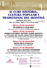 XI CURS HISTÒRIA, CULTURA POPULAR I TRADICIONAL DEL MONTSIÀ