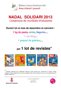 NADAL SOLIDARI. Recollida d´aliments