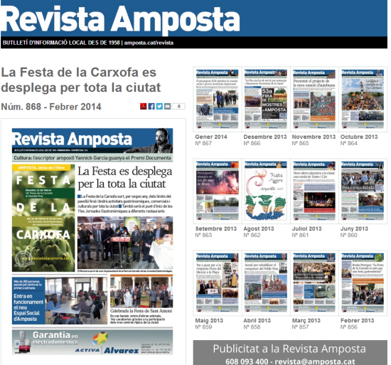 Ajuntament d´Amposta > Comunicació > La Revista Amposta estrena edició en línia d’accés gratuït