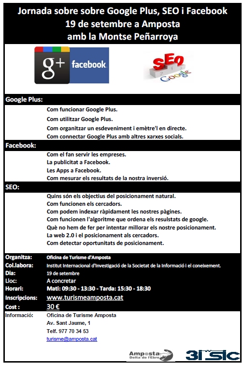 Ajuntament d´Amposta > Comunicació > Jornada sobre Google Plus, SEO i Facebook