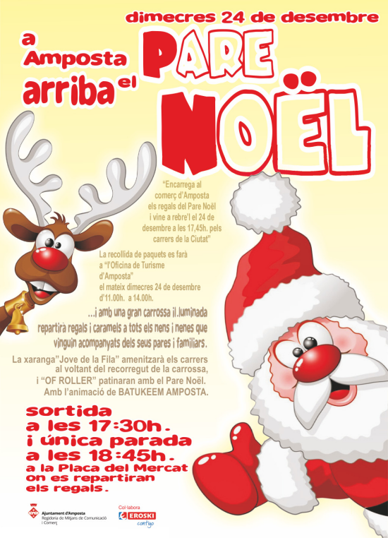 Ajuntament d´Amposta > Comunicació > Arribada del Pare Noël: Dimecres 24 de desembre de 2014