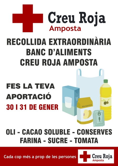 Ajuntament d´Amposta > Comunicació > Recollida extraordinària Banc d’Aliments Creu Roja