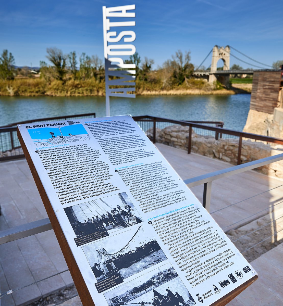 L’Ajuntament instal•la tres panells informatius a l’entorn del Pont Penjant