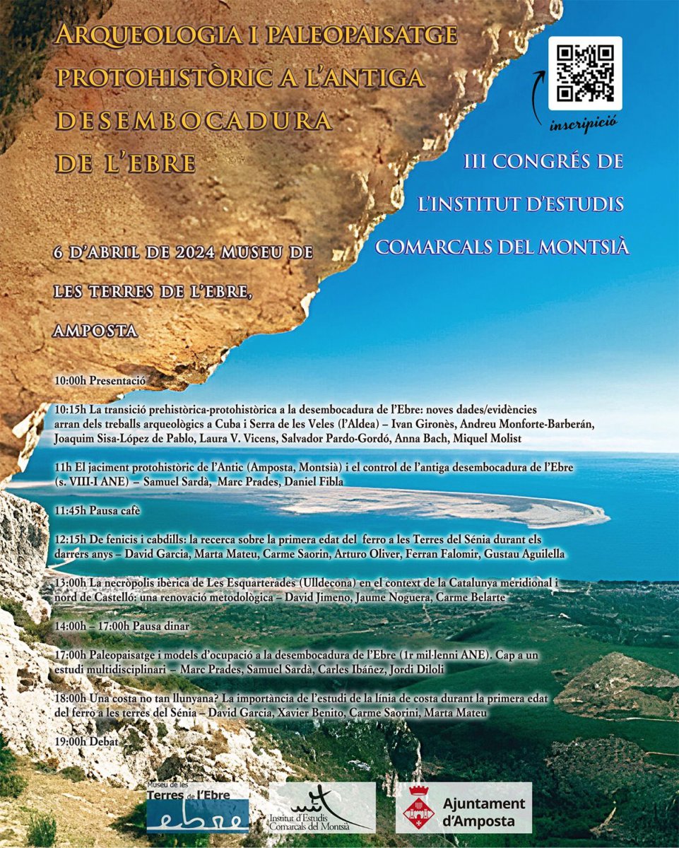 Ajuntament d´Amposta > agenda > III Congrès de l’Institut d’Estudis Comarcals del Montsià. Arqueologia i paleopaisatge protohistòric a l’antiga desembocadura de l’Ebre