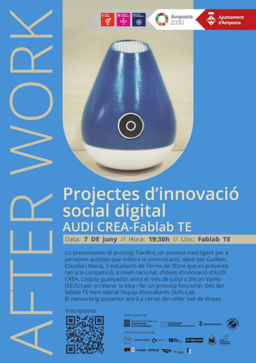 Ajuntament d´Amposta > agenda > AfterWork al FabLab amb el projecte TianBot