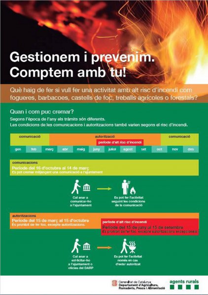 Del 15 de març al 15 d’octubre no es pot fer foc als terrenys forestals sense autorització