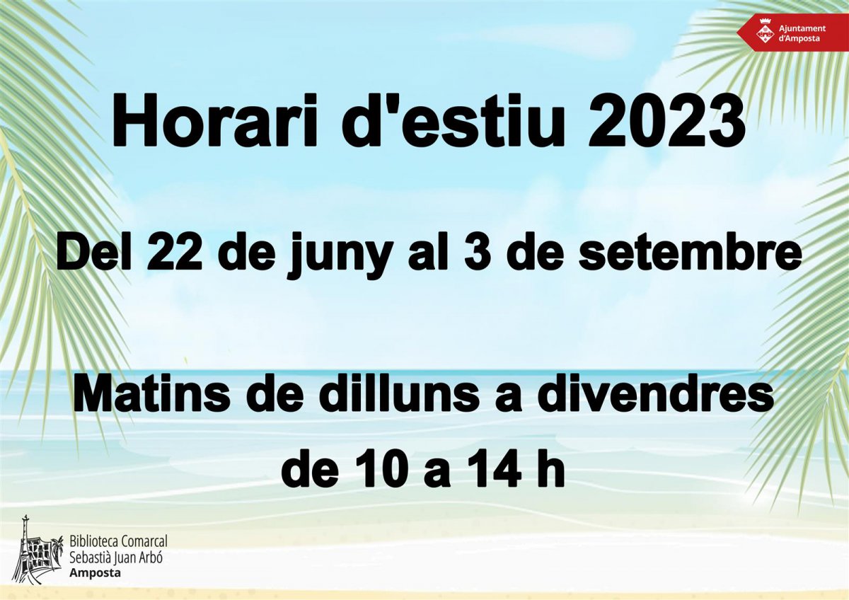 Horari estiu 2023.