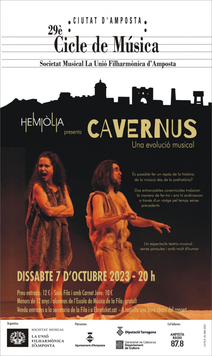 Ajuntament d´Amposta > agenda > XXIX Cicle de música "Ciutat d’Amposta". Espectacle teatre-musical Cavernus