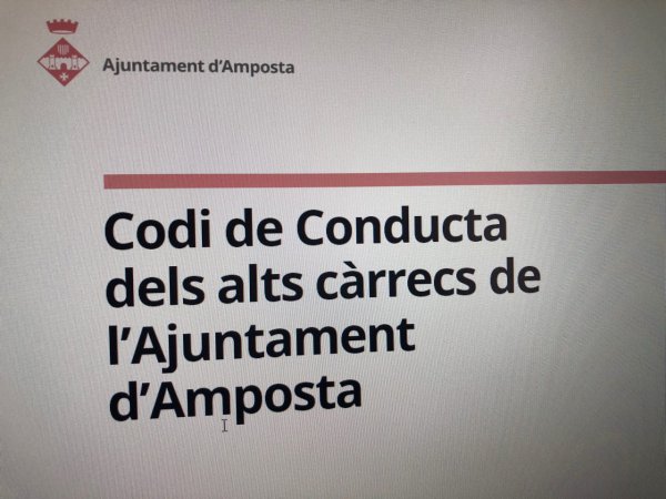 El ple de febrer portarà a aprovació el Codi de conducta dels alts càrrecs de l’Ajuntament d’Amposta