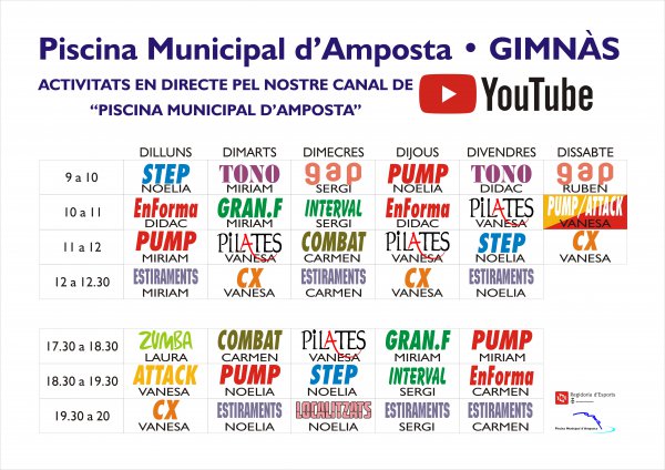 COVID-19: El gimnàs municipal començarà classes en directe a través de YouTube