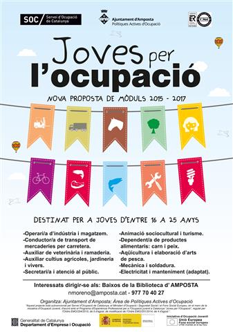 Ajuntament d´Amposta > Comunicació > Nou projecte de convocatòria del programa Joves per l’Ocupació