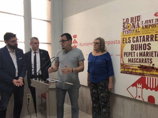 Els Catarres, Buhos, Pepet i Marieta i Mascarats, cartell de la primera edició de Lo Riu Sona Festival