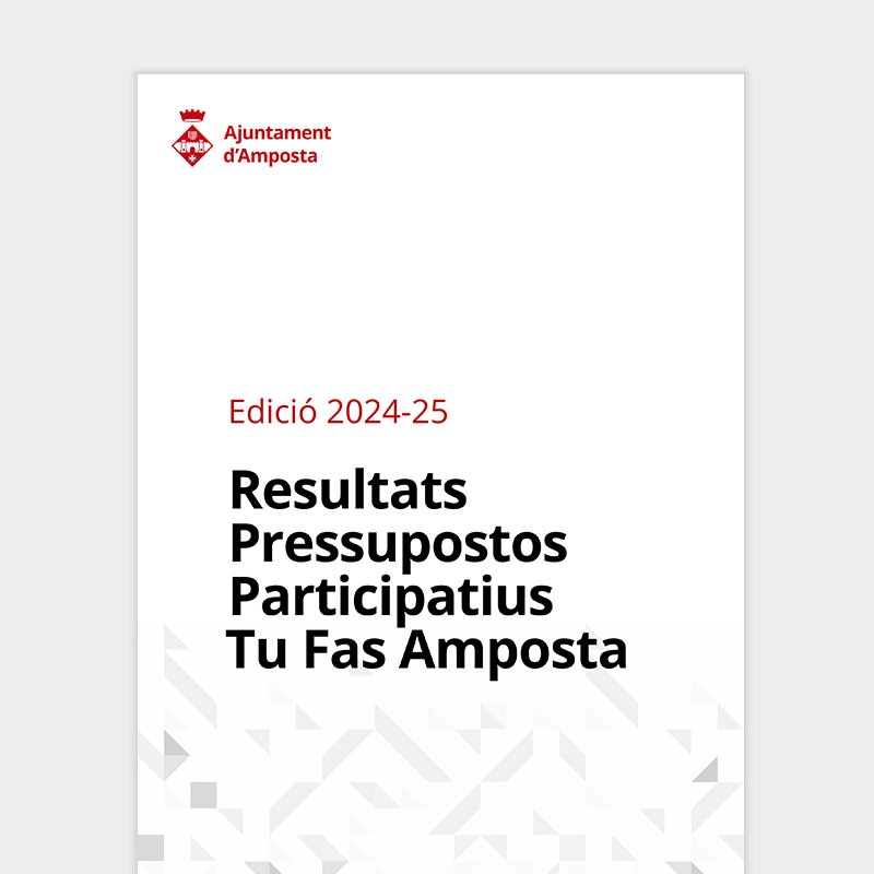 Resultats Pressupostos Participatius Tu Fas Amposta edició 2024-2025