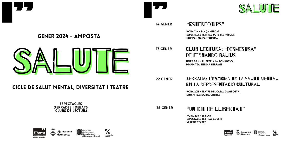 Ajuntament d´Amposta > agenda > SALUTE. Cicle de salut mental, diversitat i teatre