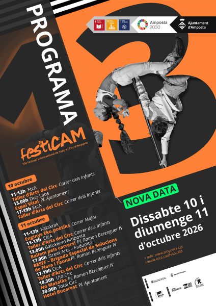 El FesticAM reprograma part de la programació suspesa per la pluja per als dies 10 i 11 d’octubre